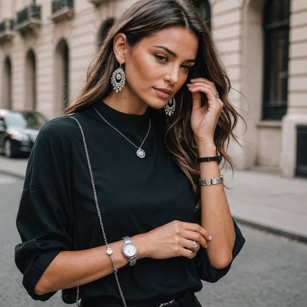 Quels conseils pour associer des bijoux en argent avec des tenues noires?